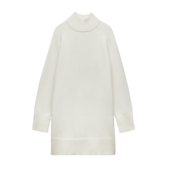 Zara Dresses & Skirts - Zara Short Knit Dress Ecru Small